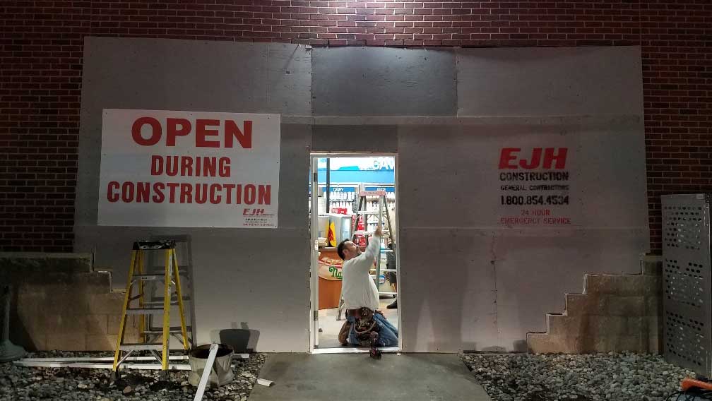 building restoration contractors provide service to Citgo gas station