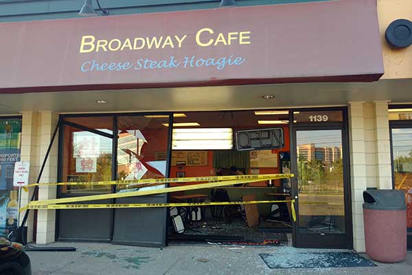 Commercial Business with broken storefront windows